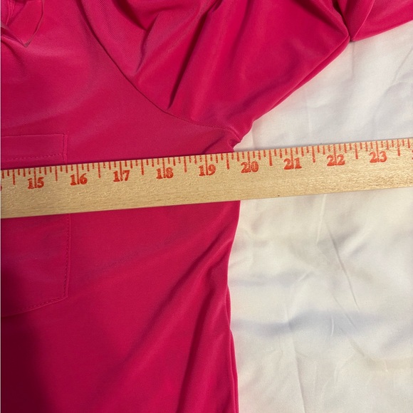 Anne Klein Vibrant Pink Blouse with Button Detail - Picture 3 of 7